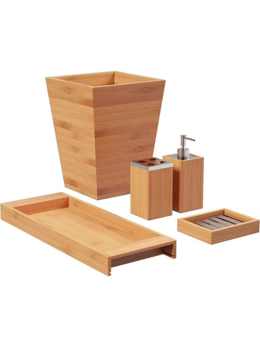 Natural 5-Piece Bathroom Decor Set | Elegant Home Accessories for Stylish Spaces